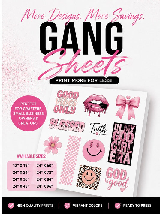 SUBLIMATION GANG SHEETS (Upload Your Design, We Print, You Press)